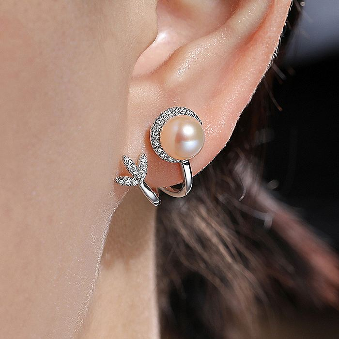 Diamond color gemstone pearl 10k 14k 18k yellow white rose earrings Surrey Langley Canada Burnaby
